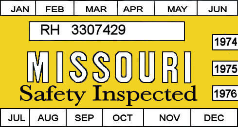 (image for) 1974-76 Misouri inspection sticker